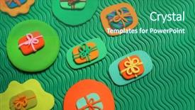  Presentation with green - PPT theme consisting of plasticine background plasticine banner dialog background and a ocean colored foreground