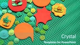  Presentation with colored - Presentation design consisting of plasticine background plasticine banner dialog background and a ocean colored foreground