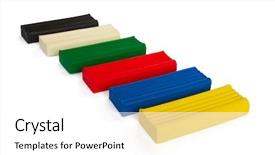  Presentation with white bricks - Slide deck featuring plasticine bricks isolated on white background and a  colored foreground