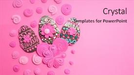  Presentation with events and decoration presentation - Theme consisting of plasticine easter decoration colored egg background and a  colored foreground