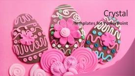  Presentation with events and decoration presentation - Beautiful PPT theme featuring plasticine easter decoration colored egg backdrop and a  colored foreground