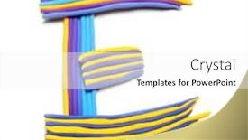  Presentation with yellow color - PPT theme featuring plasticine letter e color plasticine alphabet isolated small blue and yellow color of the alphabet background and a white colored foreground