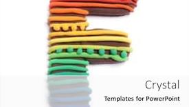  Presentation with letter - Presentation theme with plasticine letter f color plasticine alphabet isolated rainbow background and a white colored foreground