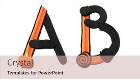  Presentation with modeling - Colorful PPT theme enhanced with plasticine letters a and b halloween alphabet made in modeling techniques from plasticine backdrop and a coral colored foreground