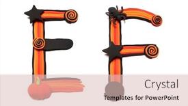  Presentation with modeling - Theme featuring plasticine letters e and f halloween alphabet made in modeling techniques from plasticine background and a lemonade colored foreground