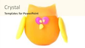  Presentation with background - Presentation design featuring plasticine owl on white background background and a blonde colored foreground
