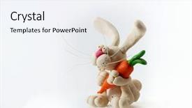  Presentation with rabbit - Presentation design consisting of plasticine rabbit on a white background and a  colored foreground