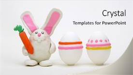 Presentation with eggs egg carton egg box - Cool new presentation theme with plasticine rabbit with easter eggs backdrop and a white colored foreground
