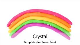  Presentation with rainbow - PPT layouts having plasticine rainbow on white background background and a  colored foreground