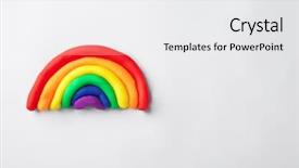  Presentation with rainbow - Theme enhanced with plasticine rainbow on white background background and a white colored foreground