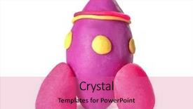  Presentation with rocket - Audience pleasing slide set consisting of plasticine rocket on white background backdrop and a coral colored foreground