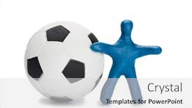  Presentation with soccer - Audience pleasing slide deck consisting of plasticine-small-blue-person-soccer backdrop and a light gray colored foreground