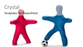  Presentation with soccer - Amazing theme having plasticine-small-people-soccer-players backdrop and a white colored foreground