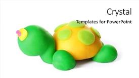 Presentation with turtle - PPT layouts enhanced with plasticine turtle on white background background and a white colored foreground