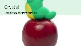  Presentation with worm - Presentation consisting of plasticine-worm-on-the-apple background and a seafoam green colored foreground