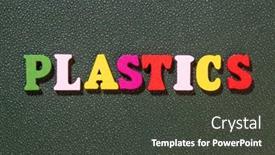  Presentation with plastics - Presentation design enhanced with plastics-word-inscription-by-colorful background and a dark gray colored foreground