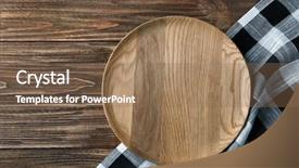  Presentation with kitchen towel - PPT layouts with plate and checkered kitchen towel background and a violet colored foreground