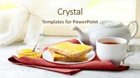  Presentation with cup of lemon tea - Theme enhanced with plate and cup of tea background and a cream colored foreground