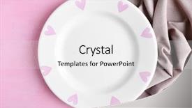  Presentation with napkin - PPT layouts consisting of plate and napkin on pink background and a white colored foreground