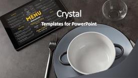 Presentation with tableware - Cool new theme with plate and tableware with online backdrop and a dark gray colored foreground