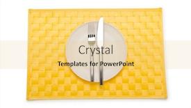  Presentation with utensils - Slide set with plate-and-utensils-served background and a  colored foreground