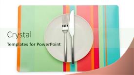  Presentation with utensils - Presentation theme consisting of plate-and-utensils-served background and a  colored foreground