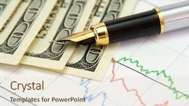  Presentation with fountain pen - Beautiful presentation featuring plate business report - fountain pen and money backdrop and a lemonade colored foreground