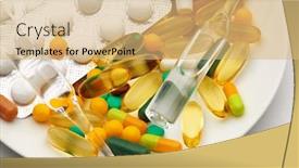  Presentation with medicament - Slides featuring plate-closeup-with-set background and a coral colored foreground