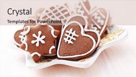  Presentation with christmas food - PPT layouts featuring plate full of christmas gingerbreads - sweet food background and a soft green colored foreground