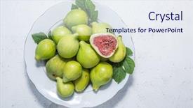  Presentation with fruit fig - Presentation theme featuring plate full of ripe fig background and a  colored foreground