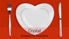  Presentation with shape - Beautiful slide deck featuring plate in shape of heart backdrop and a red colored foreground