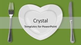  Presentation with clouds in heart shape - PPT theme consisting of plate in shape of heart background and a light gray colored foreground