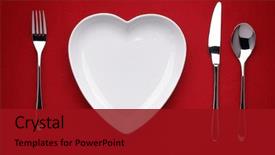  Presentation with shape heart - Presentation having plate in shape of heart background and a crimson colored foreground