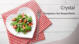  Presentation with shape heart - Colorful slide deck enhanced with plate in shape of heart backdrop and a light gray colored foreground