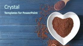  Presentation with shape heart - Audience pleasing PPT theme consisting of plate in shape of heart backdrop and a ocean colored foreground