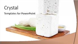  Presentation with white cheese - Cool new PPT theme with plate isolated over white background backdrop and a white colored foreground