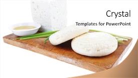  Presentation with simple food - Presentation theme having plate isolated over white background background and a white colored foreground