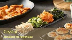  Presentation with kimchi - Slide deck enhanced with plate-of-assorted-korean-kimchi background and a violet colored foreground