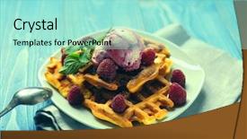  Presentation with waffles - Beautiful PPT layouts featuring plate of belgian waffles backdrop and a arctic colored foreground