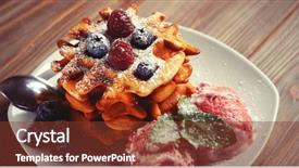  Presentation with blueberries - Amazing slide set having plate of belgian waffles backdrop and a tawny brown colored foreground