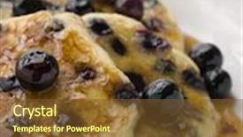  Presentation with maple - Slides consisting of plate of blueberry pancakes with maple syrup background and a tawny brown colored foreground