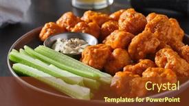  Presentation with chicken - Audience pleasing presentation design consisting of plate-of-boneless-chicken-wings backdrop and a tawny brown colored foreground