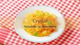  Presentation with tropical - Cool new theme with plate-of-candied-tropical-fruits backdrop and a yellow colored foreground