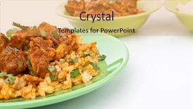  Presentation with chicken curry - PPT layouts consisting of plate of chicken madras curry background and a yellow colored foreground
