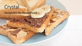  Presentation with peanut - Colorful slide deck enhanced with plate of chocolate and peanut backdrop and a coral colored foreground