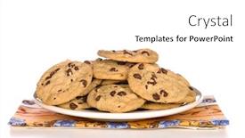  Presentation with cookies - Slide set featuring plate-of-chocolate-chip-cookies background and a white colored foreground