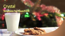  Presentation with cookies christmas - Presentation theme with plate of cookies and glass background and a  colored foreground