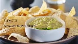  Presentation with tortilla - Presentation theme featuring plate-of-corn-tortilla-chips background and a yellow colored foreground