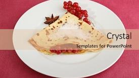  Presentation with currant - Slides with plate of crepe with suagr background and a  colored foreground