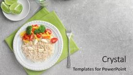  Presentation with brown rice - Cool new theme with plate of delicious brown rice backdrop and a light gray colored foreground